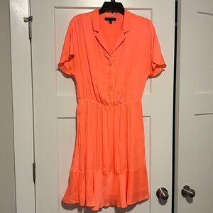 Banana Republic Orange Midi Shirt Dress